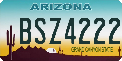 AZ license plate BSZ4222