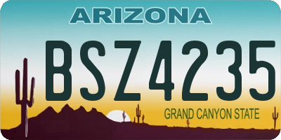 AZ license plate BSZ4235