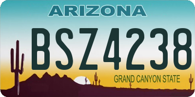 AZ license plate BSZ4238