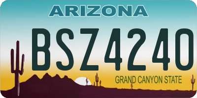 AZ license plate BSZ4240