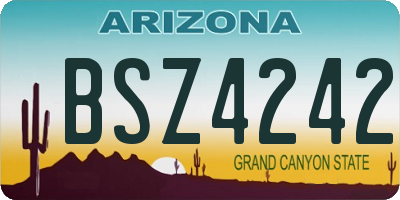 AZ license plate BSZ4242