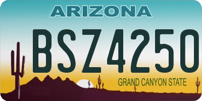 AZ license plate BSZ4250