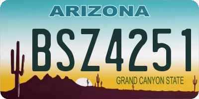 AZ license plate BSZ4251