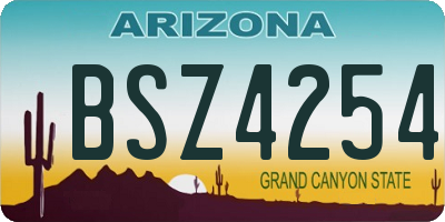 AZ license plate BSZ4254