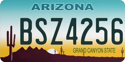 AZ license plate BSZ4256