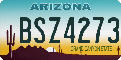 AZ license plate BSZ4273