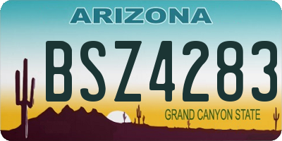 AZ license plate BSZ4283