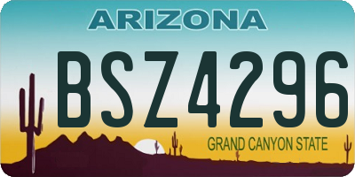 AZ license plate BSZ4296