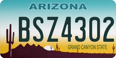 AZ license plate BSZ4302