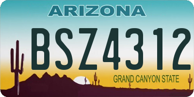 AZ license plate BSZ4312