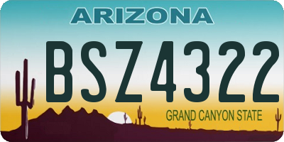 AZ license plate BSZ4322