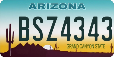 AZ license plate BSZ4343