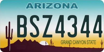 AZ license plate BSZ4344