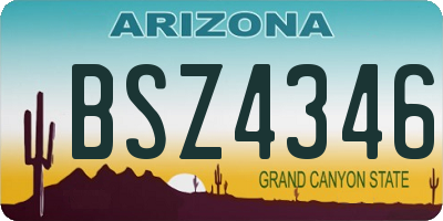 AZ license plate BSZ4346