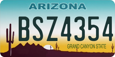 AZ license plate BSZ4354