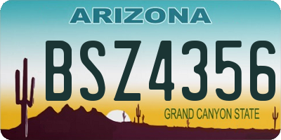 AZ license plate BSZ4356