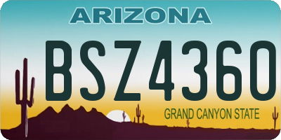 AZ license plate BSZ4360