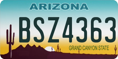 AZ license plate BSZ4363