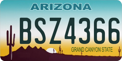 AZ license plate BSZ4366