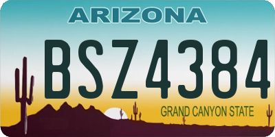 AZ license plate BSZ4384