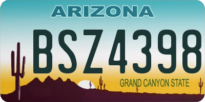 AZ license plate BSZ4398