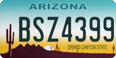 AZ license plate BSZ4399