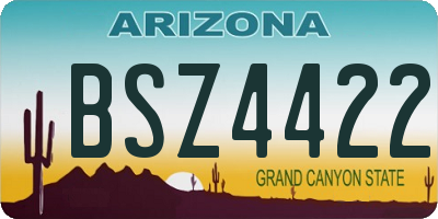AZ license plate BSZ4422