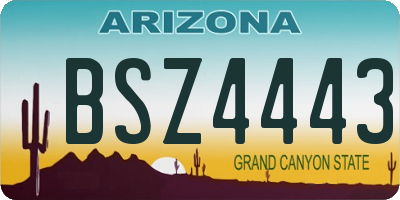 AZ license plate BSZ4443