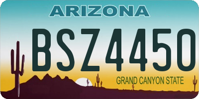 AZ license plate BSZ4450