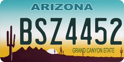 AZ license plate BSZ4452