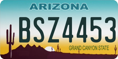 AZ license plate BSZ4453