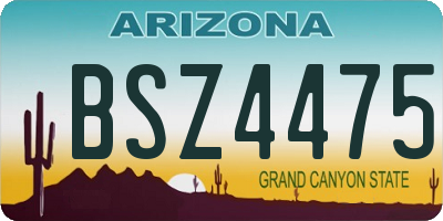 AZ license plate BSZ4475