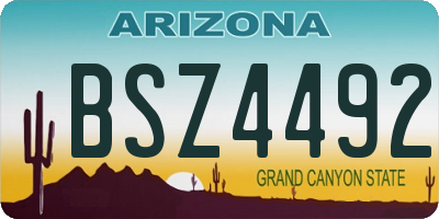 AZ license plate BSZ4492