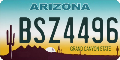 AZ license plate BSZ4496