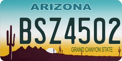 AZ license plate BSZ4502