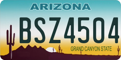 AZ license plate BSZ4504