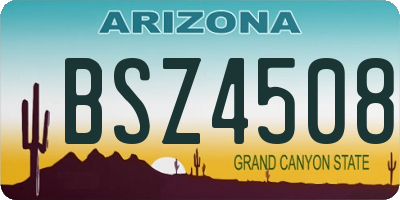 AZ license plate BSZ4508