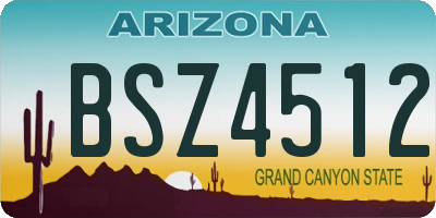 AZ license plate BSZ4512