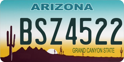 AZ license plate BSZ4522