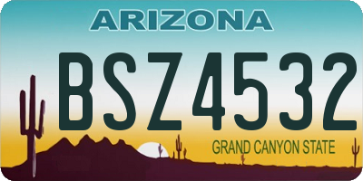 AZ license plate BSZ4532
