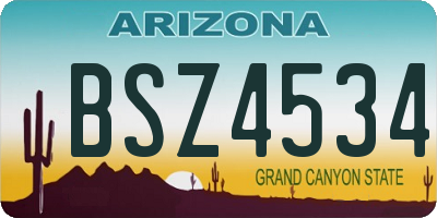 AZ license plate BSZ4534