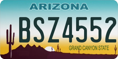 AZ license plate BSZ4552