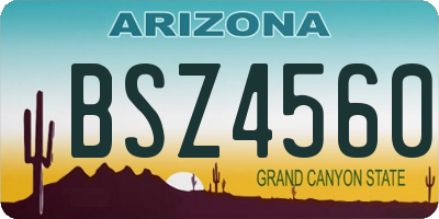 AZ license plate BSZ4560