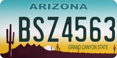 AZ license plate BSZ4563