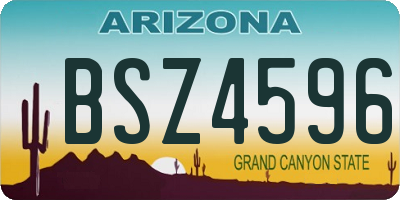 AZ license plate BSZ4596