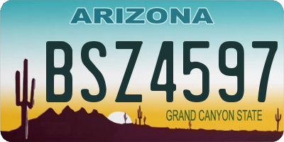AZ license plate BSZ4597