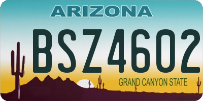 AZ license plate BSZ4602