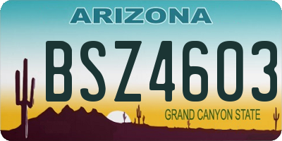 AZ license plate BSZ4603