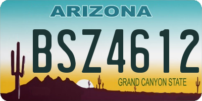 AZ license plate BSZ4612