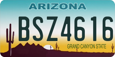 AZ license plate BSZ4616